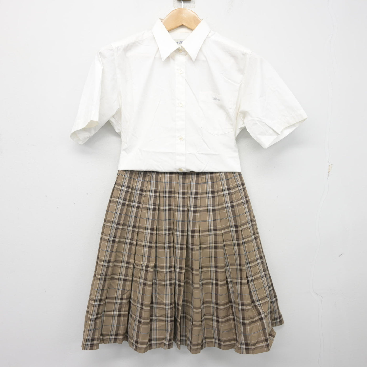【中古】京都府 北嵯峨高等学校 女子制服 2点 (シャツ・スカート) sf103859