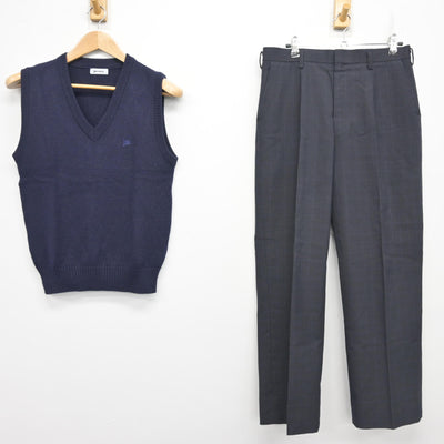 【中古】東京都 昭和第一学園高等学校 男子制服 2点 (ニットベスト・ズボン) sf103872