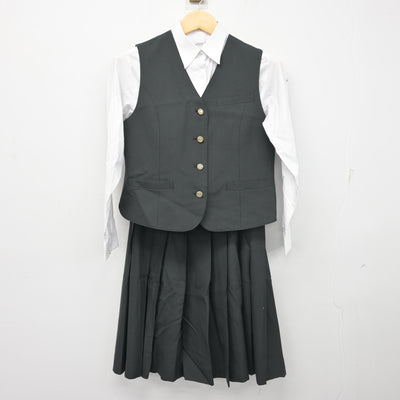 【中古】長崎県 佐世保北高等学校 女子制服 5点 (ブレザー・ベスト・シャツ・スカート) sf103888