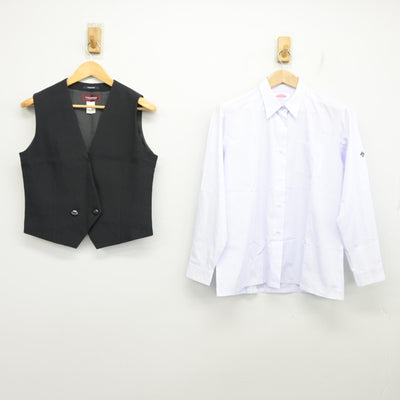 【中古】群馬県 伊勢崎商業高等学校 女子制服 2点 (ベスト・シャツ) sf103901