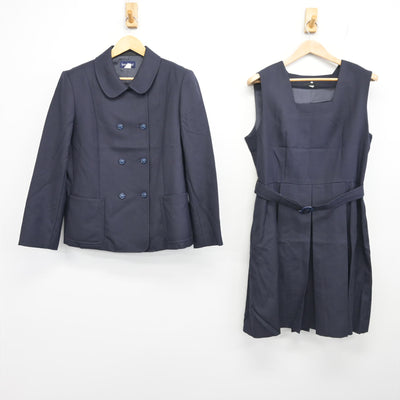 【中古】宮城県 尚絅学院中学校・高等学校 女子制服 3点 (ブレザー・ジャンパースカート) sf103915