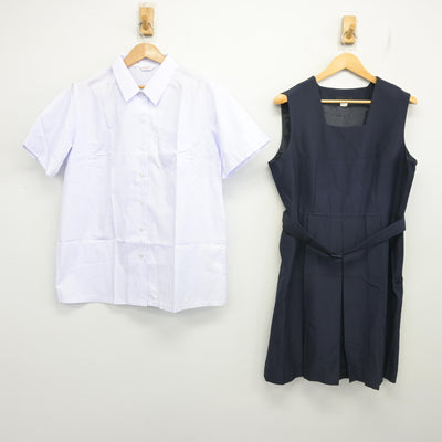 【中古】宮城県 尚絅学院中学校・高等学校 女子制服 2点 (シャツ・ジャンパースカート) sf103917