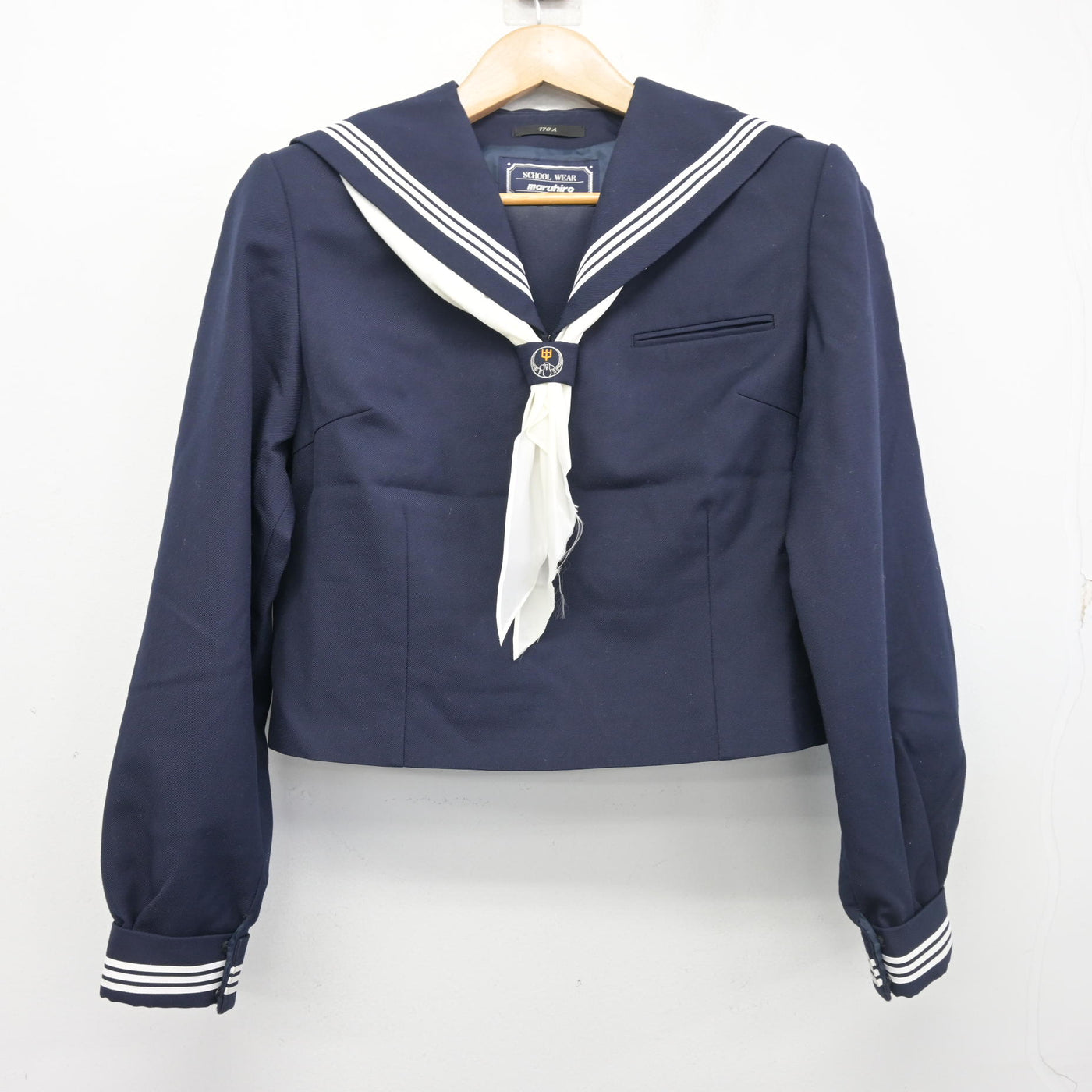 【中古】埼玉県 鶴ヶ島中学校 女子制服 3点 (セーラー服・スカート) sf103928