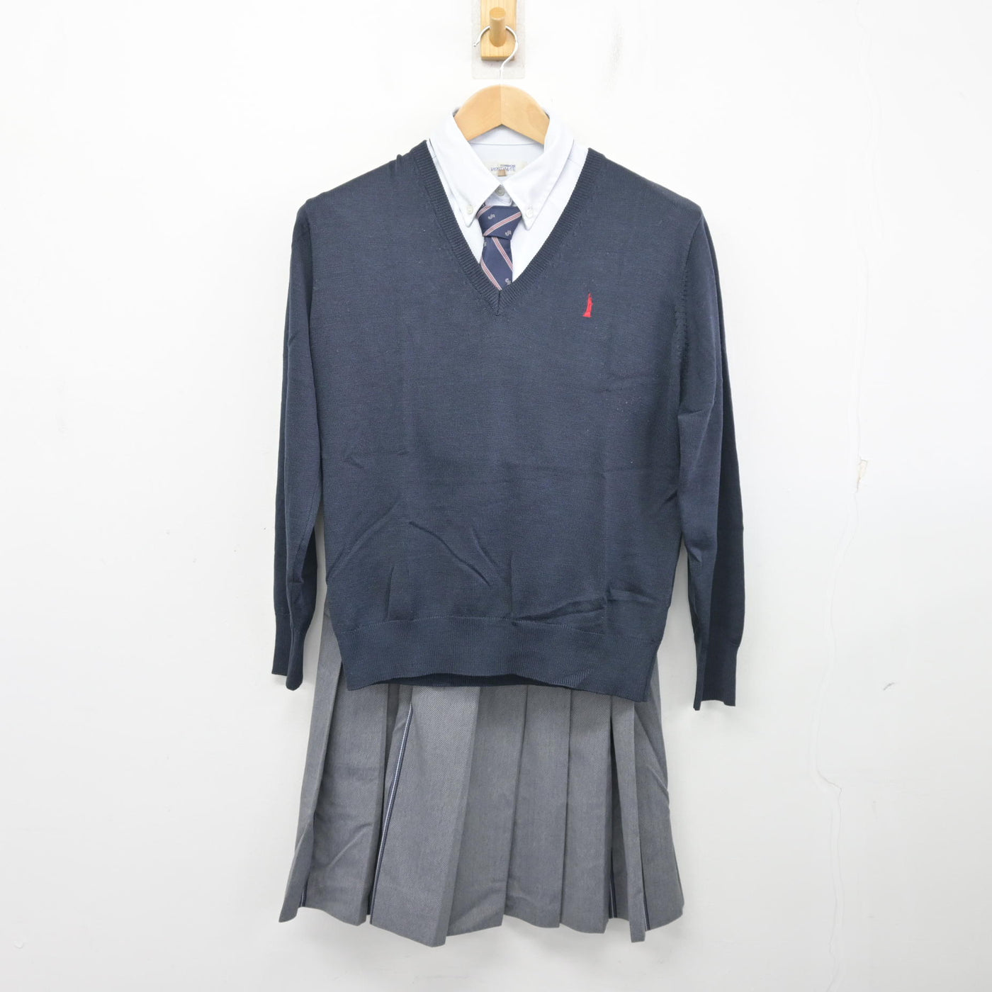 【中古】広島県 広島修道大学ひろしま協創高等学校 女子制服 6点 (ブレザー・ニット・シャツ・スカート) sf103946