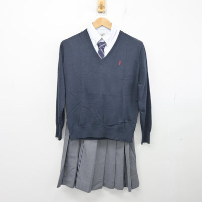 【中古】広島県 広島修道大学ひろしま協創高等学校 女子制服 6点 (ブレザー・ニット・シャツ・スカート) sf103946