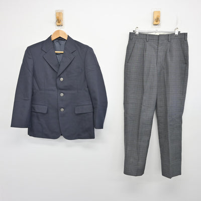 【中古】兵庫県 湊翔楠中学校 男子制服 2点 (ブレザー・ズボン) sf103959
