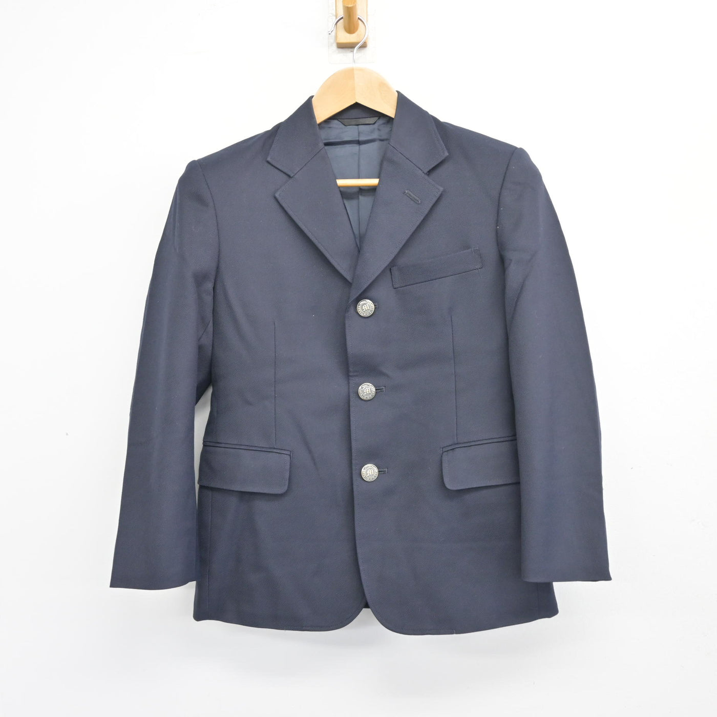 【中古】兵庫県 湊翔楠中学校 男子制服 3点 (ブレザー・ズボン) sf103960