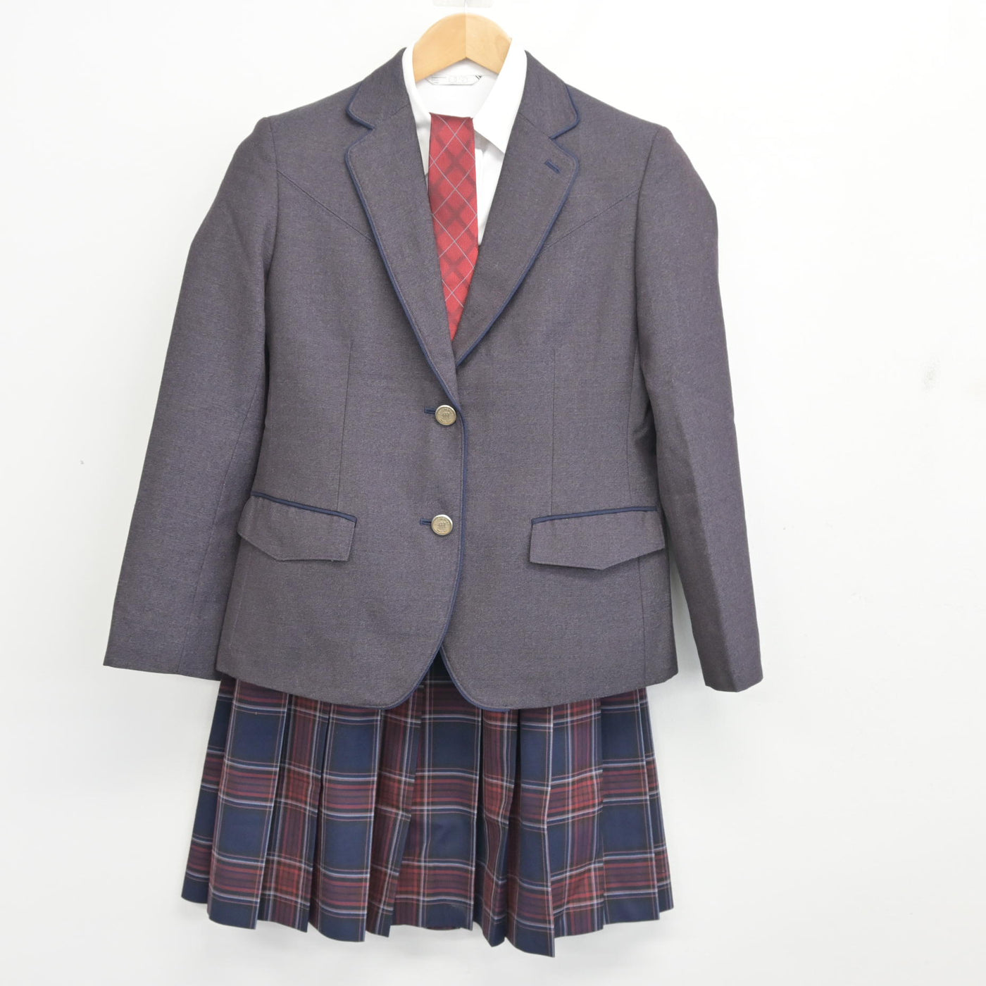 【中古】京都府 京都明徳高等学校 女子制服 4点 (ブレザー・シャツ・スカート) sf103982