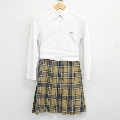 【中古】京都府 京都明徳高等学校 女子制服 3点 (ニット・シャツ・スカート) sf103983