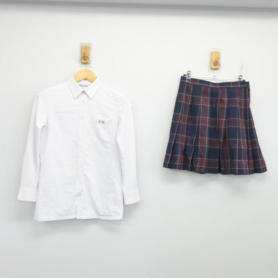 【中古】京都府 京都明徳高等学校 女子制服 2点 (シャツ・スカート) sf103984