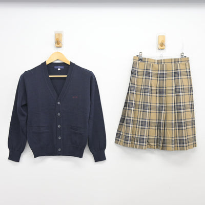 【中古】京都府 京都明徳高等学校 女子制服 2点 (ニット・スカート) sf103985