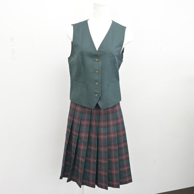 【中古】茨城県 江戸川学園取手中学校 女子制服 3点 (ブレザー・ベスト・スカート) sf103989