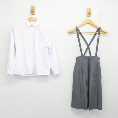 【中古】兵庫県 野々池中学校 女子制服 2点 (シャツ・スカート) sf104007