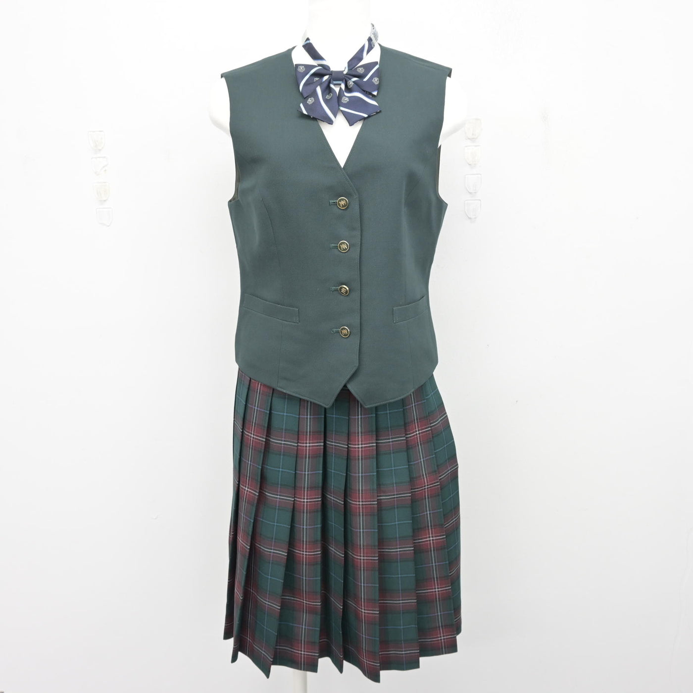 【中古】茨城県 江戸川学園取手高等学校 女子制服 5点 (ブレザー・ベスト・スカート) sf104031