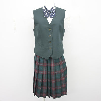 【中古】茨城県 江戸川学園取手高等学校 女子制服 5点 (ブレザー・ベスト・スカート) sf104031