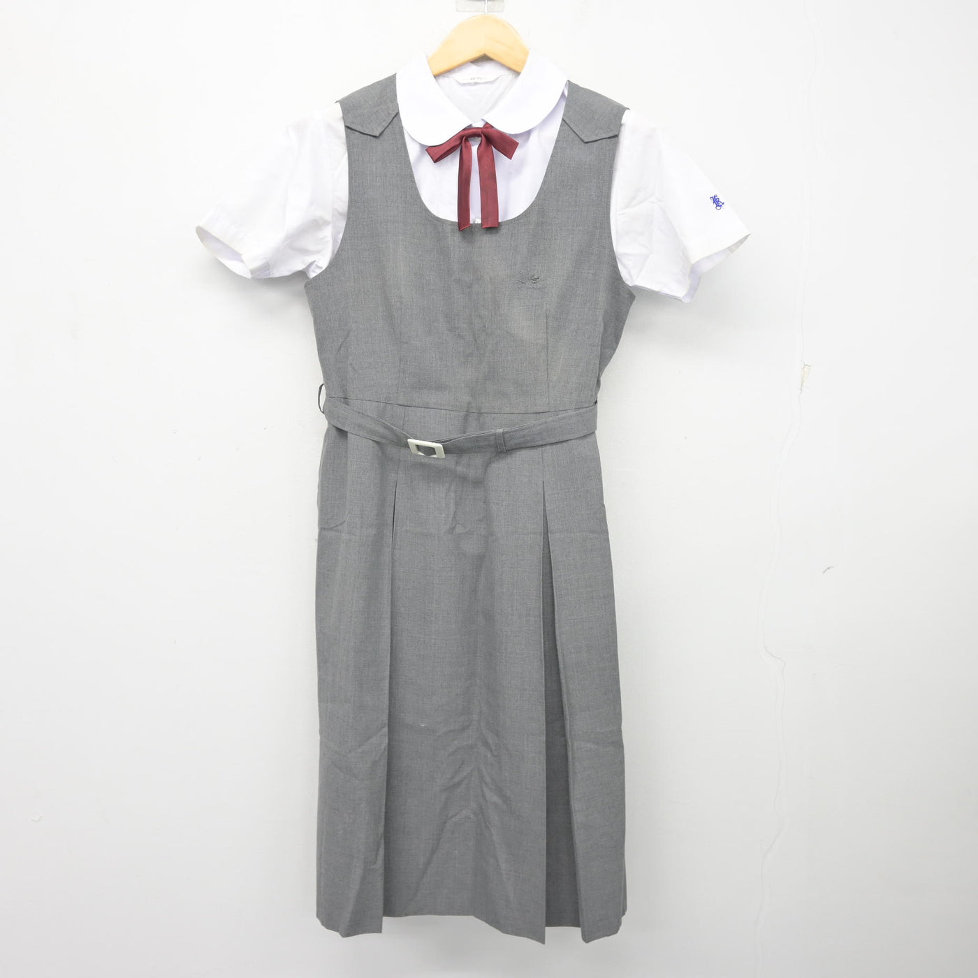 【中古】広島県 可部中学校 女子制服 3点 (シャツ・ジャンパースカート) sf104045