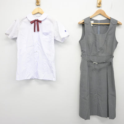 【中古】広島県 可部中学校 女子制服 3点 (シャツ・ジャンパースカート) sf104045