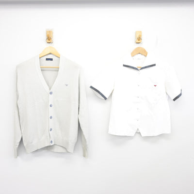 【中古】兵庫県 明石西高等学校 女子制服 2点 (ニット・シャツ) sf104066