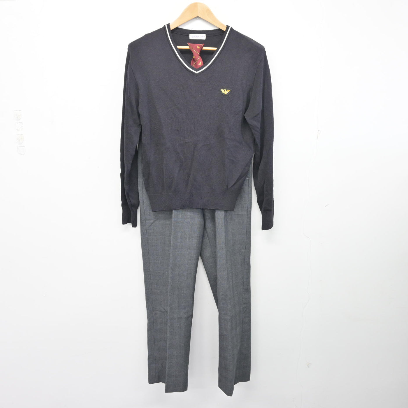 【中古】兵庫県 明石西高等学校 男子制服 3点 (ニット・ズボン) sf104067