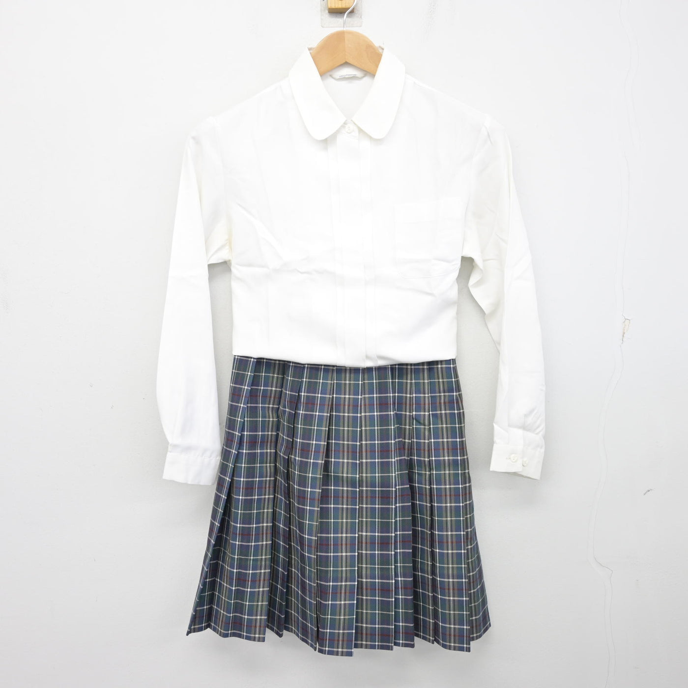 【中古】宮崎県 宮崎日本大学中学校/旧制服 女子制服 3点 (ニットベスト・シャツ・スカート) sf104069