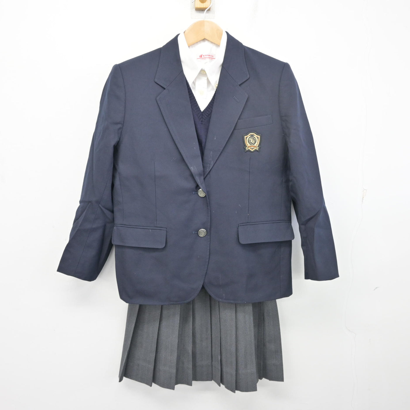 【中古】神奈川県 立花学園高等学校 女子制服 4点 (ブレザー・ニットベスト・シャツ・スカート) sf104083