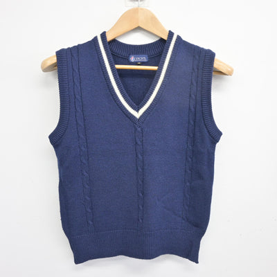 【中古】鳥取県 鳥取湖陵高等学校 女子制服 2点 (ニットベスト・スカート) sf104089