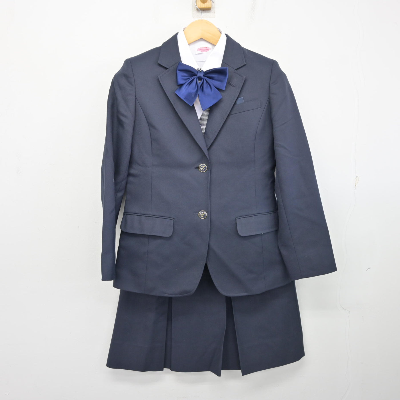【中古】宮城県 東向陽台中学校 女子制服 5点 (ブレザー・ベスト・シャツ・スカート) sf104119