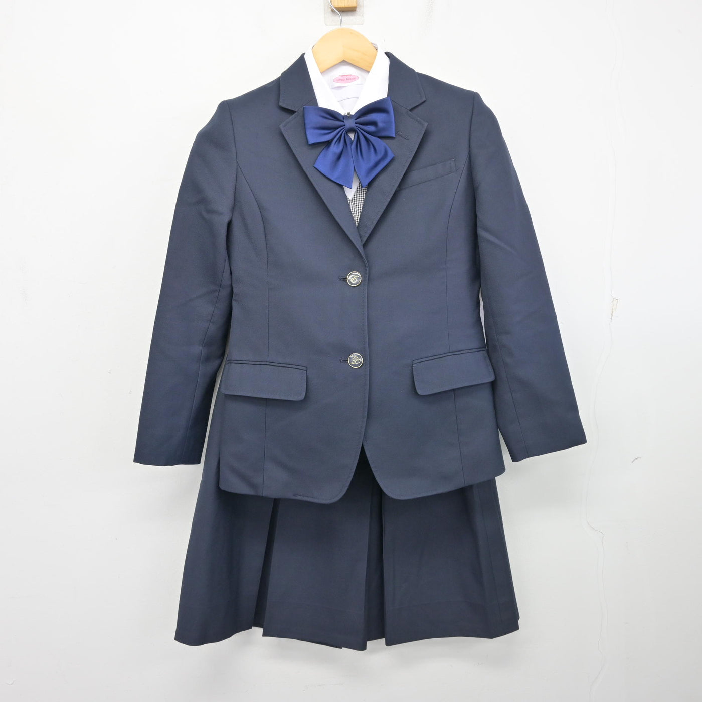 【中古】宮城県 東向陽台中学校 女子制服 5点 (ブレザー・ベスト・シャツ・スカート) sf104122