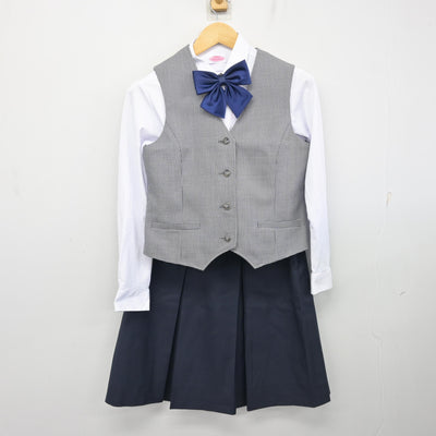 【中古】宮城県 東向陽台中学校 女子制服 5点 (ブレザー・ベスト・シャツ・スカート) sf104122