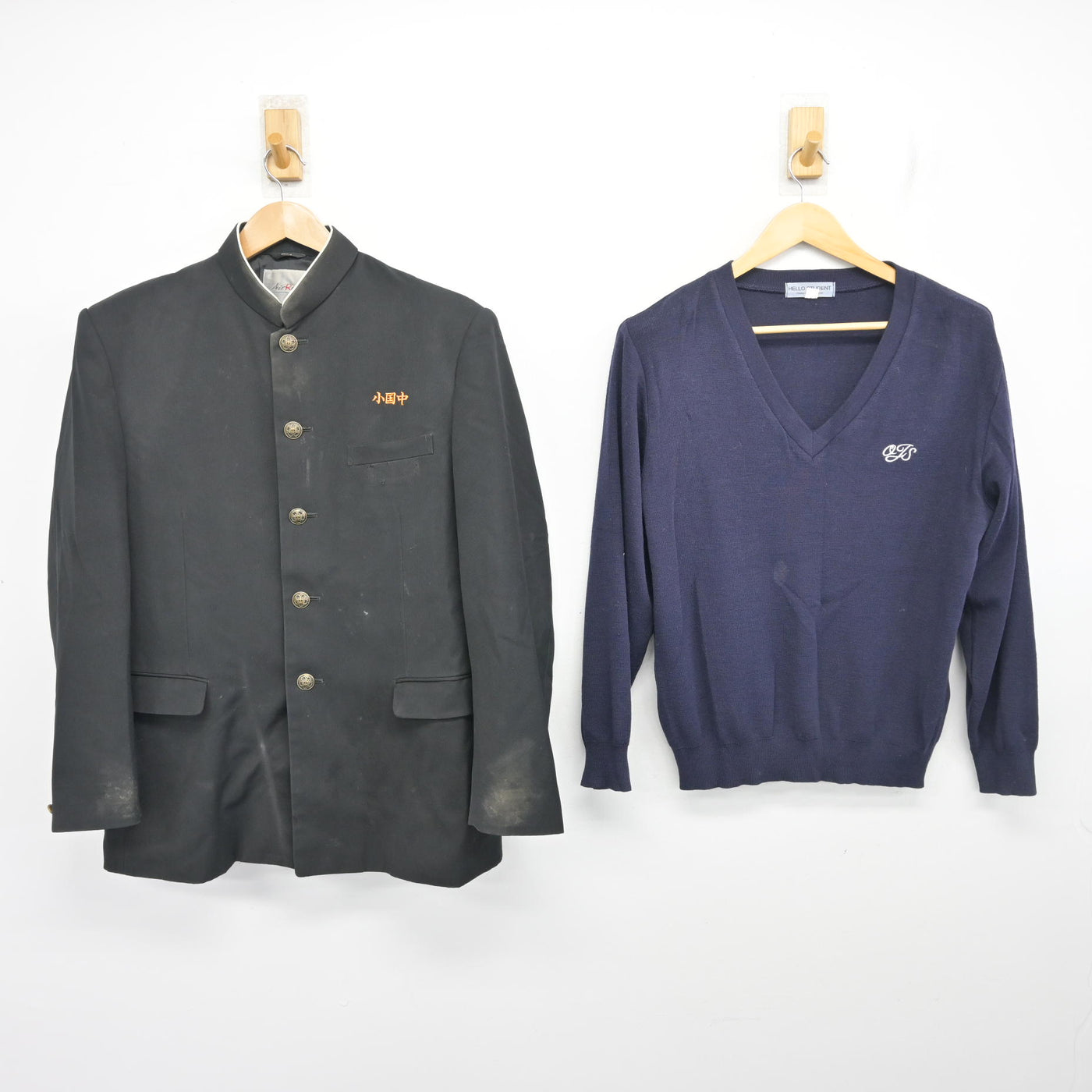 【中古】熊本県 小国中学校/旧制服 男子制服 2点 (学ラン・ニット) sf104125