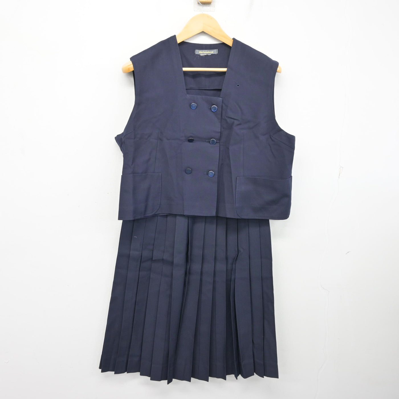 【中古】愛知県 同朋高等学校 女子制服 2点 (ベスト・スカート) sf104130