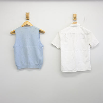 【中古】東京都 鷗友学園女子中学高等学校 女子制服 2点 (ニットベスト・シャツ) sf104173