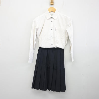 【中古】岡山県 倉敷南高等学校 女子制服 3点 (ニットベスト・シャツ・スカート) sf104176