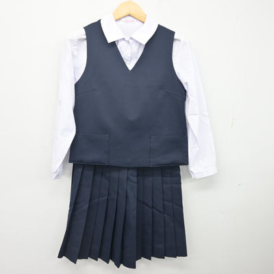 【中古】岩手県 西根第一中学校 女子制服 4点 (ブレザー・ベスト・シャツ・スカート) sf104224