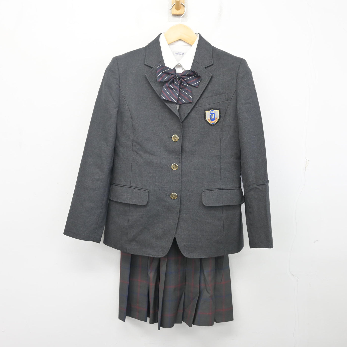 【中古】愛知県 豊田東高等学校 女子制服 4点 (ブレザー・シャツ・スカート) sf104242