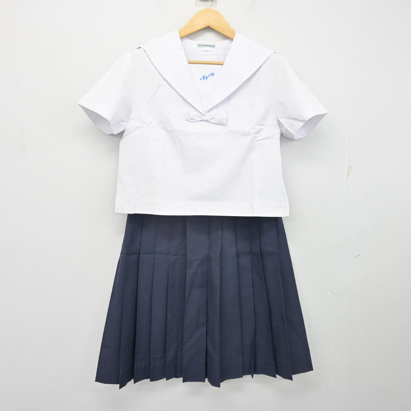 中古】長崎県 長崎西高等学校 女子制服 2点 (セーラー服・スカート