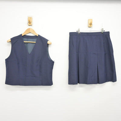 【中古】神奈川県 寛政中学校 女子制服 2点 (ベスト・スカート) sf104383