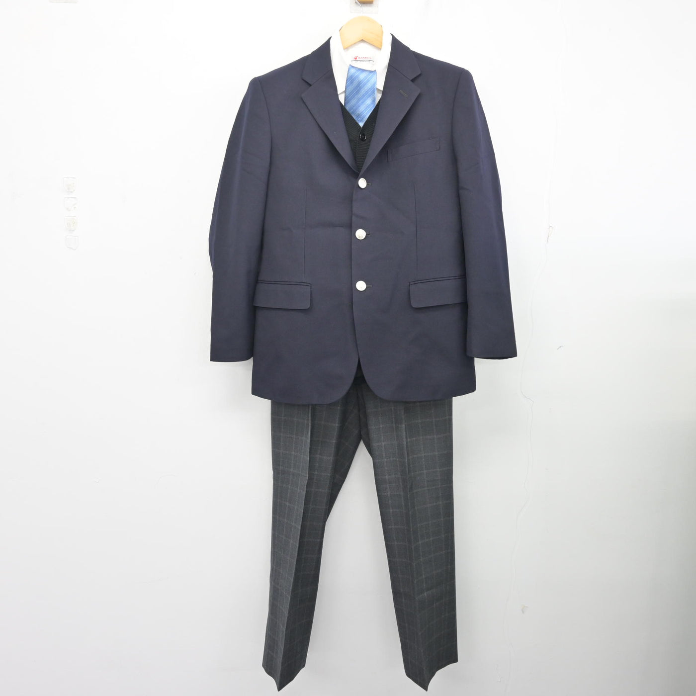 中古】愛知県 クラーク記念国際高等学校 男子制服 6点 (ブレザー 
