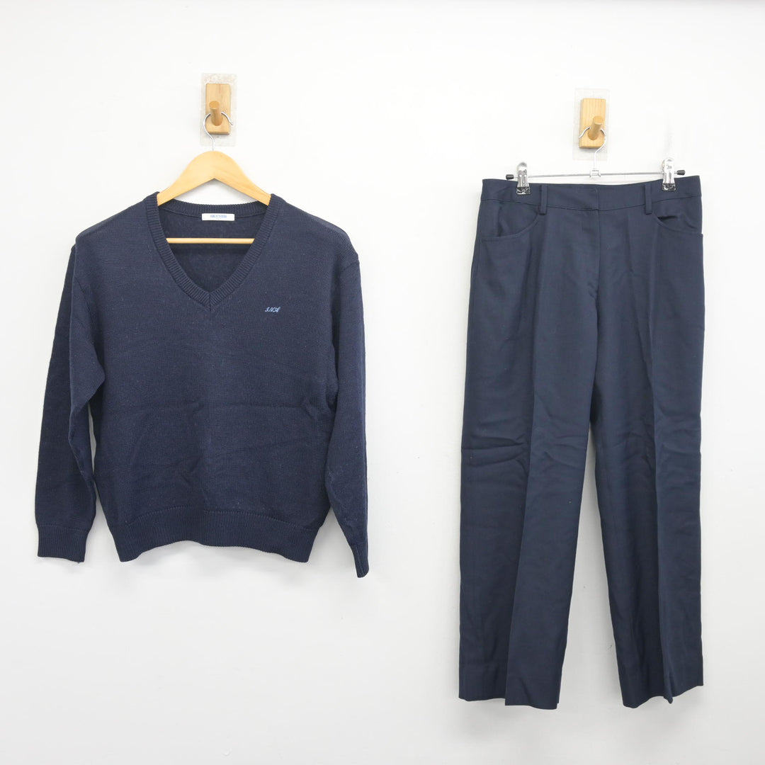 伊奈学園 高等学校 学ラン 詰襟 ズボン 制服 セット　185A ほぼ新品 中古】埼玉県 伊奈学園総合高等学校 女子制服 2点 (ニット・ズボン