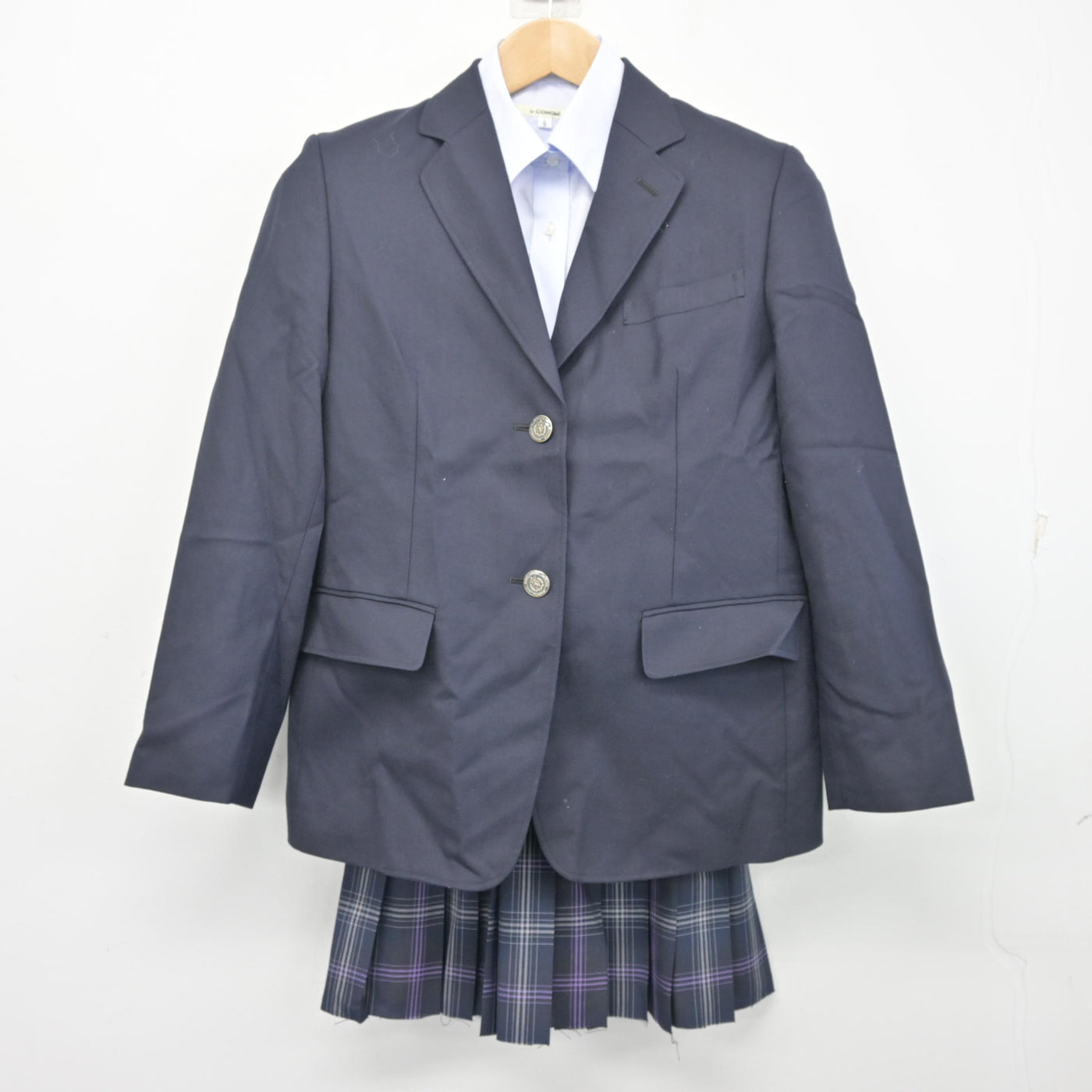 飛鳥未来高校 制服 スカート 中古】 飛鳥未来高等学校 女子制服 3点 (ブレザー・シャツ・スカート