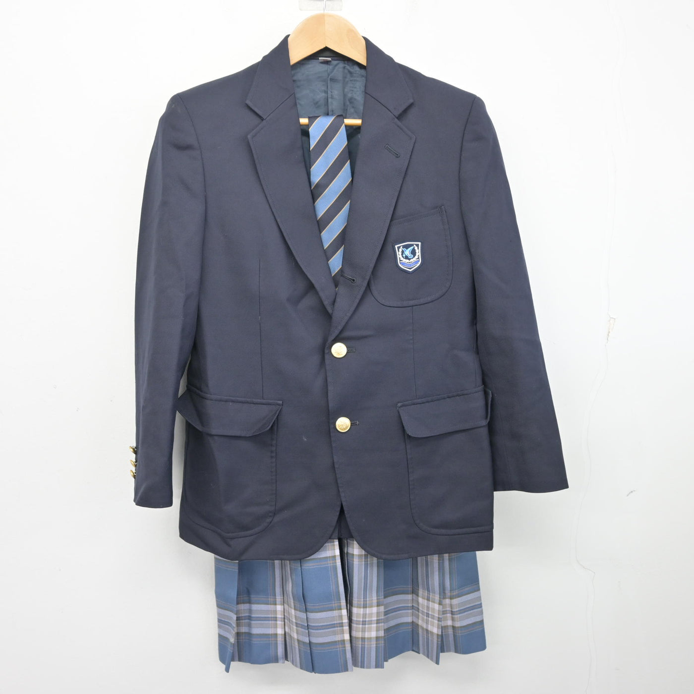 金沢総合高校 夏服 制服 スカート 正規品 学生服 女子 中古】神奈川県 金沢総合高等学校 女子制服 3点 (ブレザー・スカート
