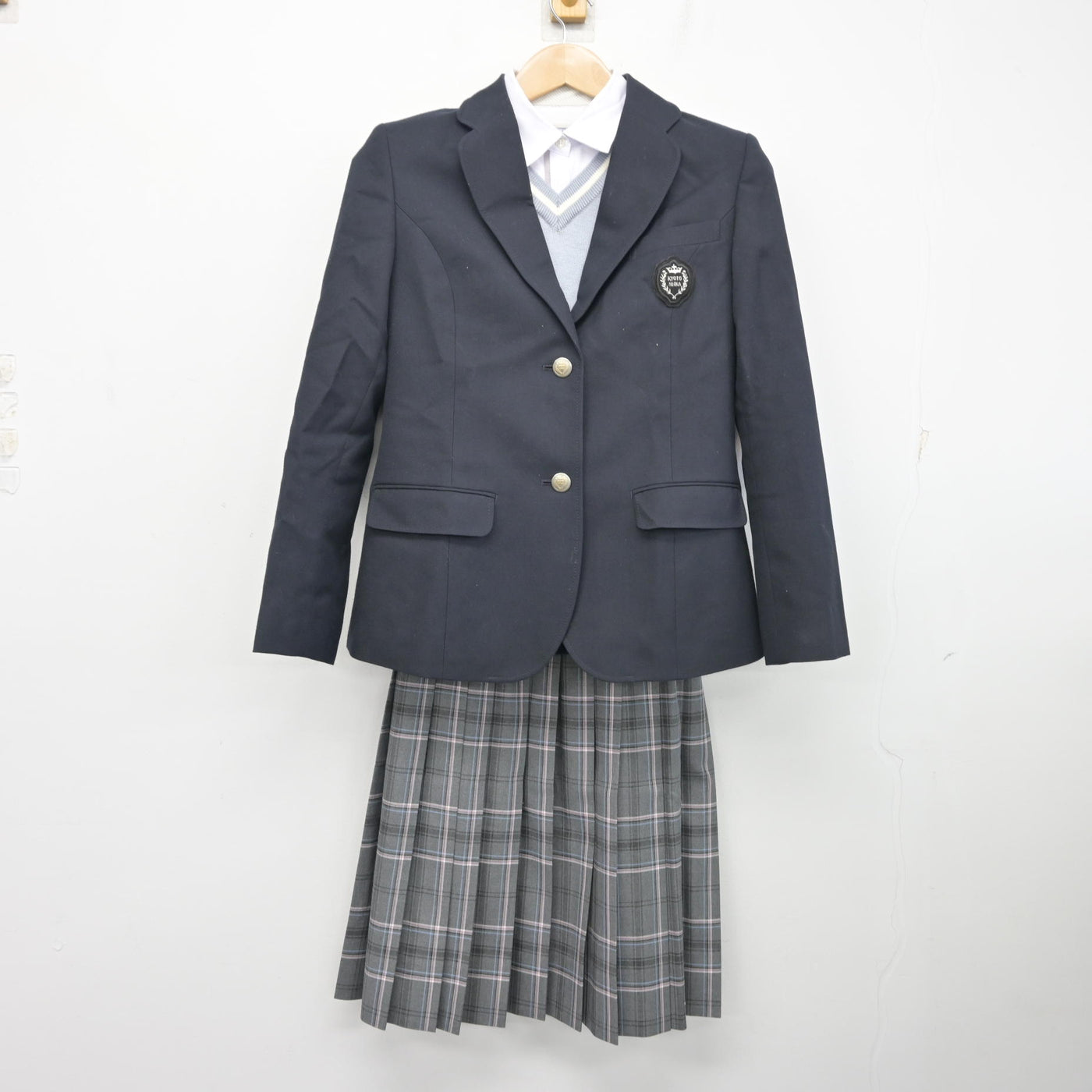 中古】京都府 京都精華学園中学校・高等学校 女子制服 4点 (ブレザー 