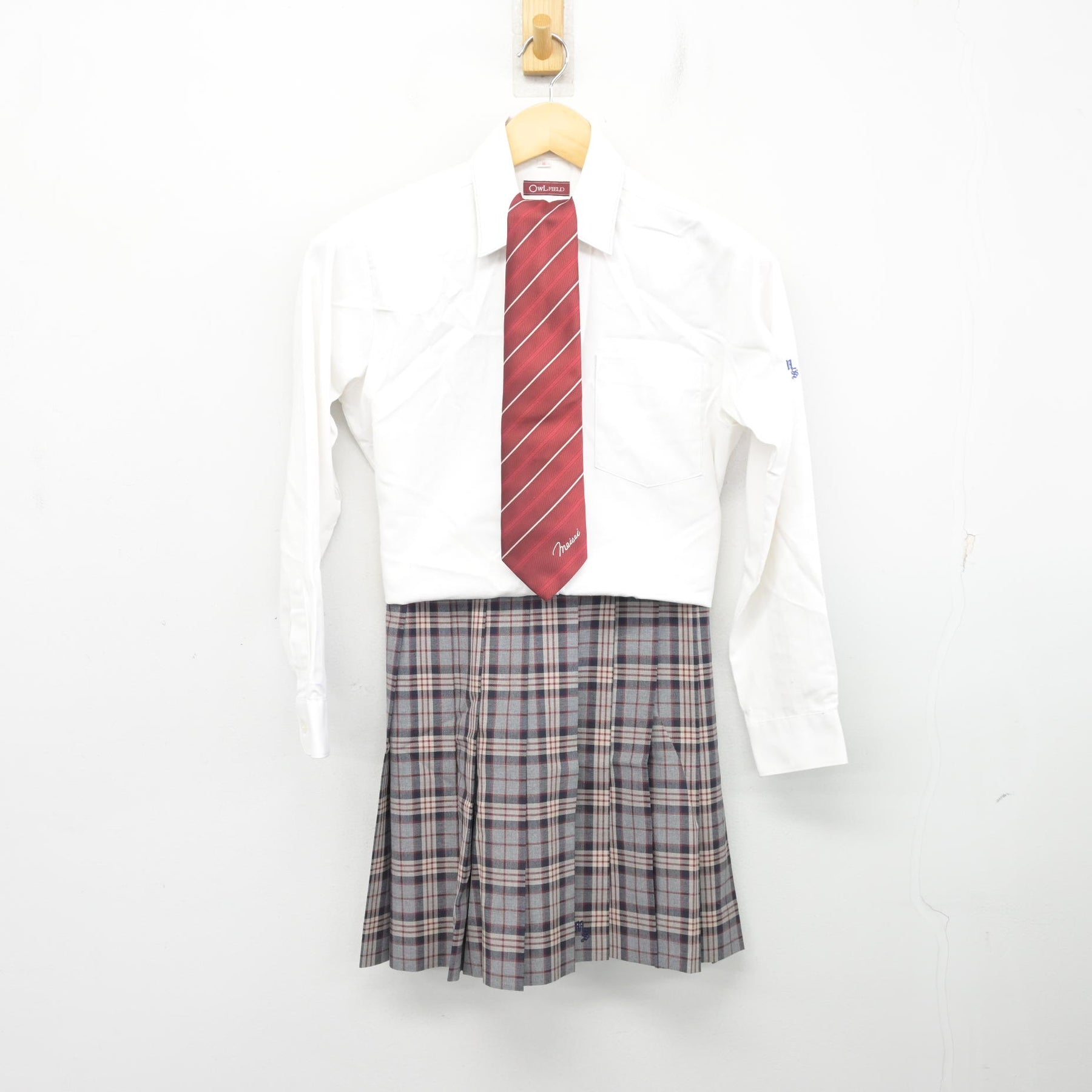 中古】千葉県 明聖高等学校 女子制服 4点 (シャツ・スカート) sf104961