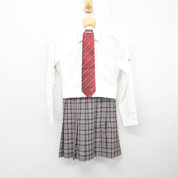 中古】千葉県 明聖高等学校 女子制服 4点 (シャツ・スカート) sf104961