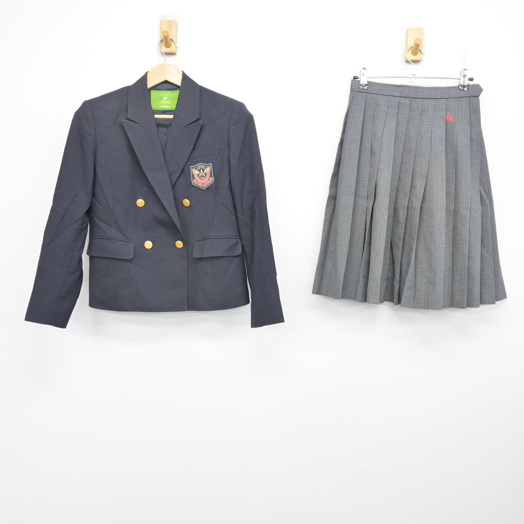 中古】群馬県 前橋育英高等学校 女子制服 3点 (ブレザー・スカート