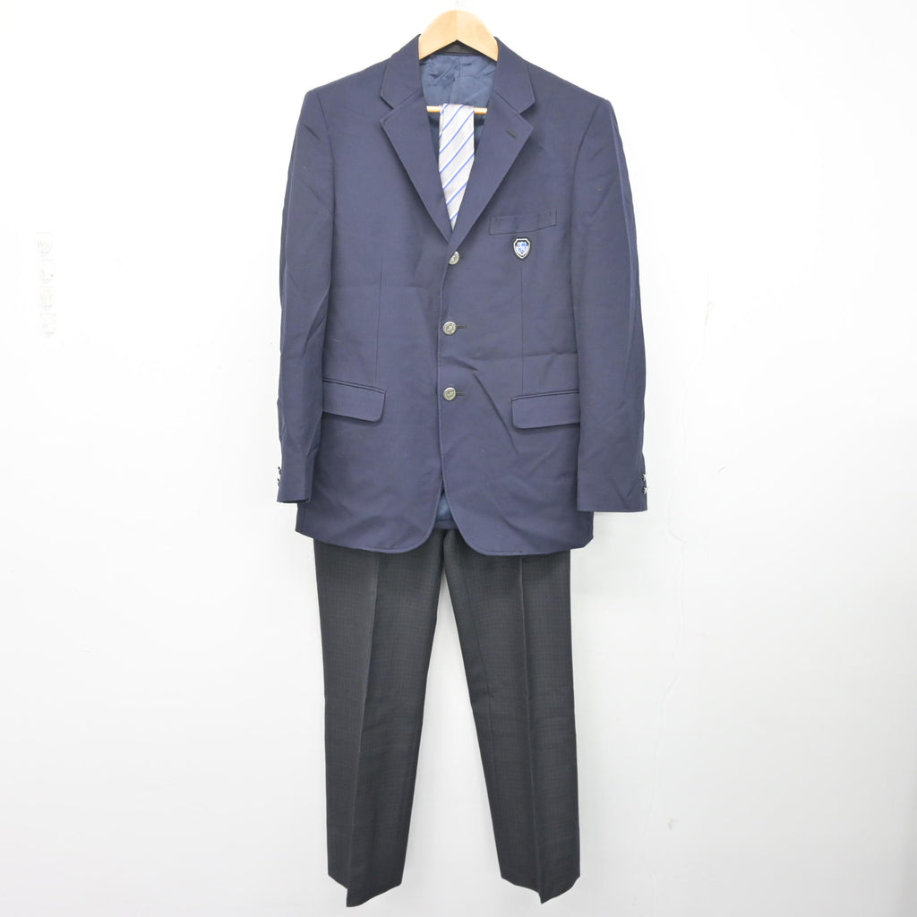石狩南高校制服(男子) 中古】北海道 石狩南高等学校 男子制服 4点 (ブレザー・ズボン