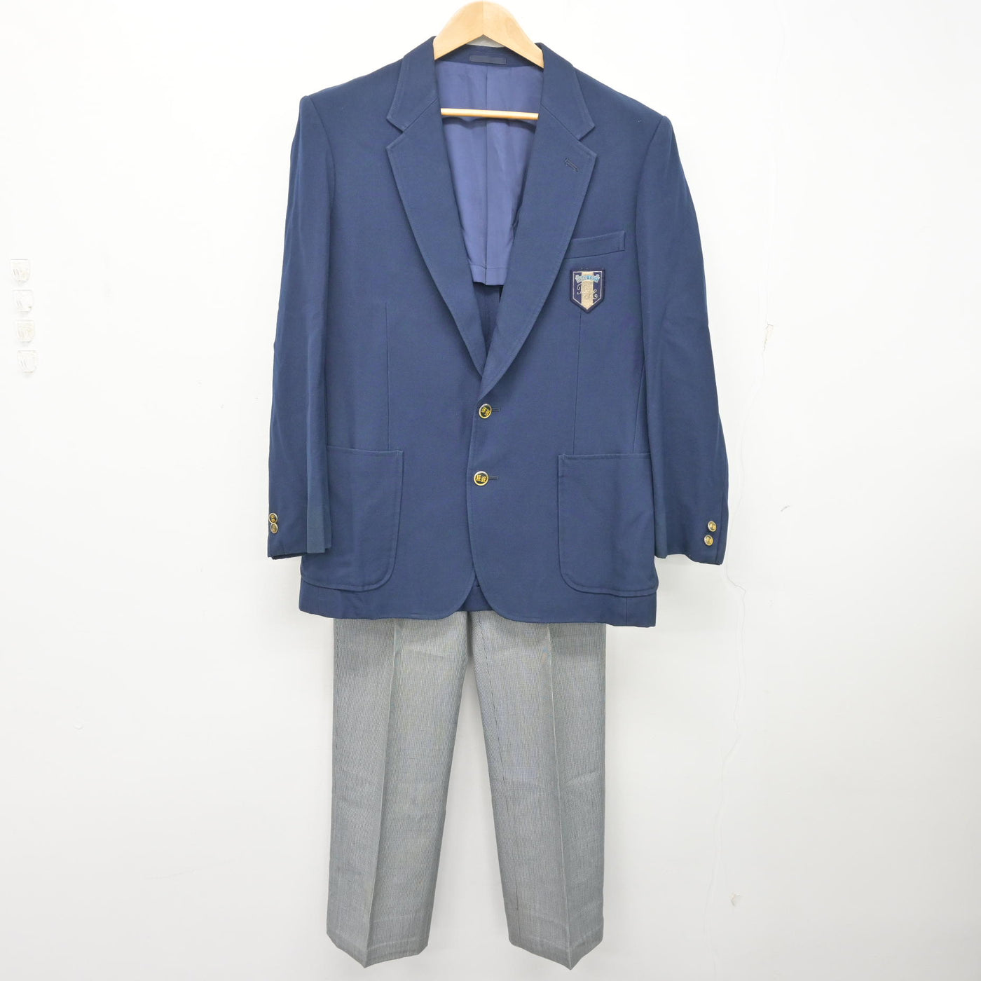 中古】東京都 淵江高等学校 男子制服 2点 (ブレザー・ズボン) sf105716
