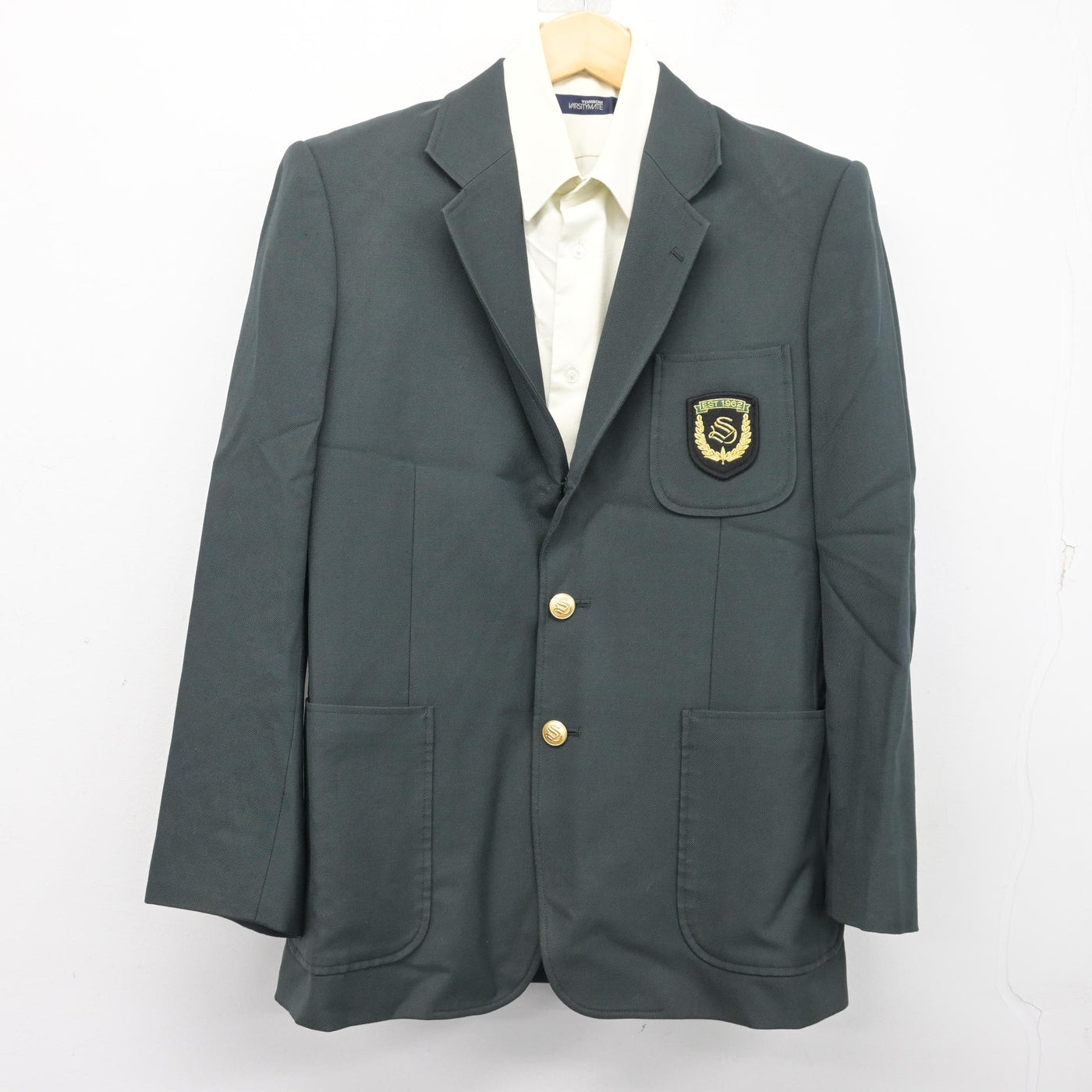 中古】宮城県 白石工業高等学校 男子制服 2点 (ブレザー・シャツ