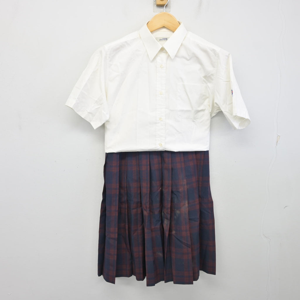 中古】福島県 あさか開成高等学校 女子制服 3点 (シャツ・スカート 