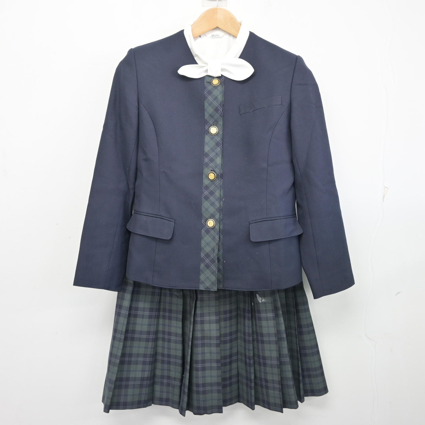 中古】北海道 七飯高等学校 女子制服 3点 (ブレザー・シャツ・スカート 